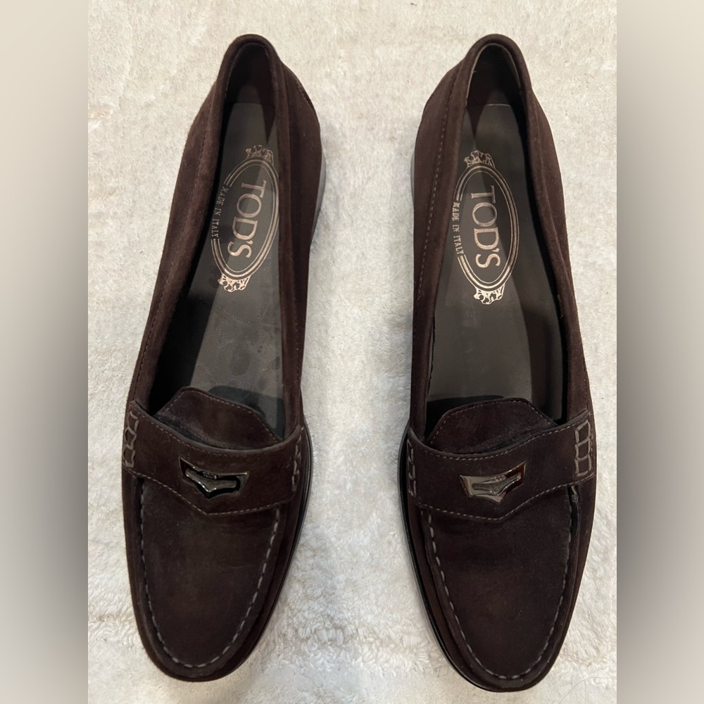 Tod’s Penny Loafers Brown Suede